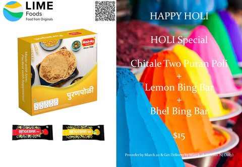 Chitale Two Puran Poli + Lemon Bing Bar + Bhel Bing Bar